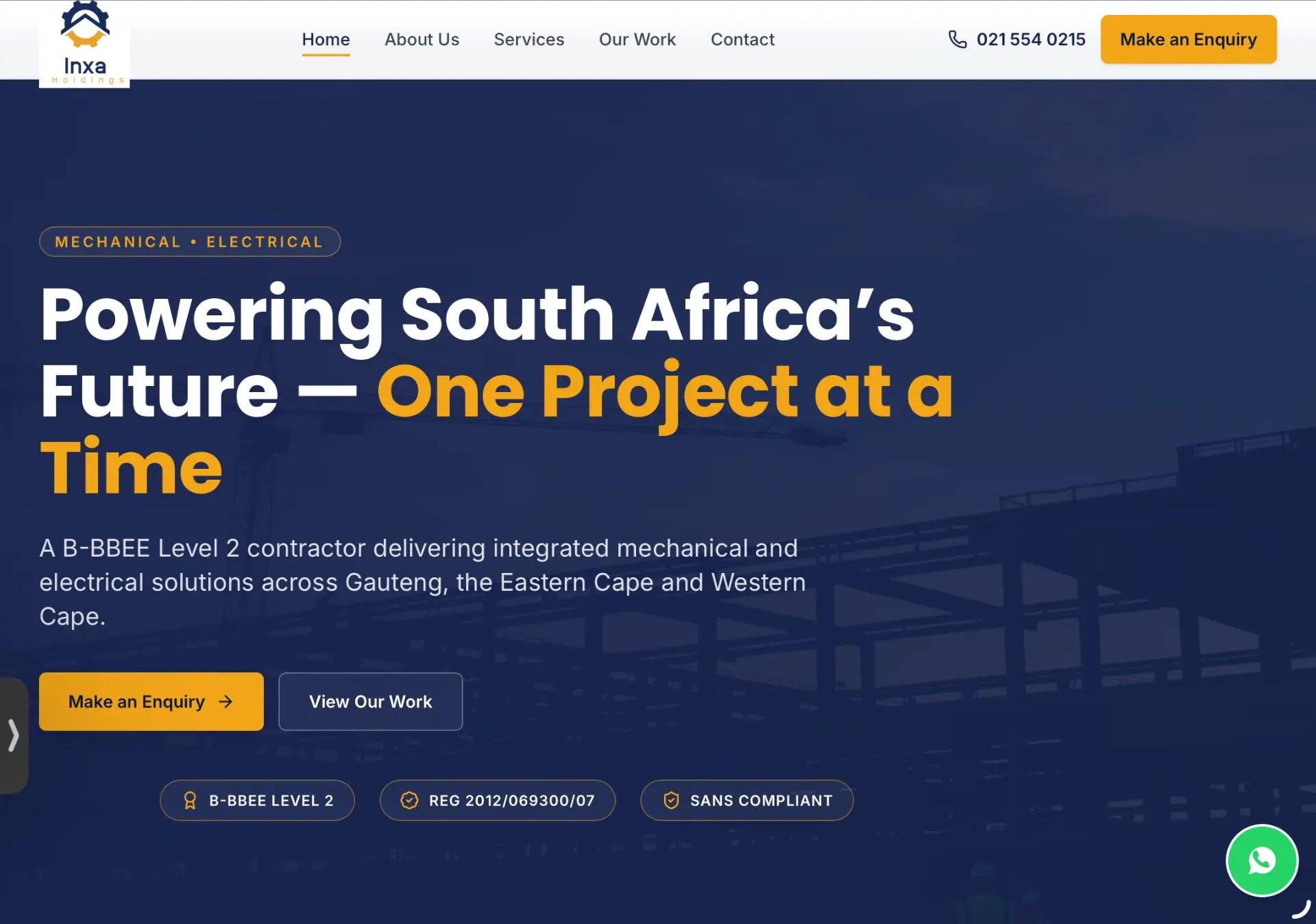 Inxa Holdings website homepage